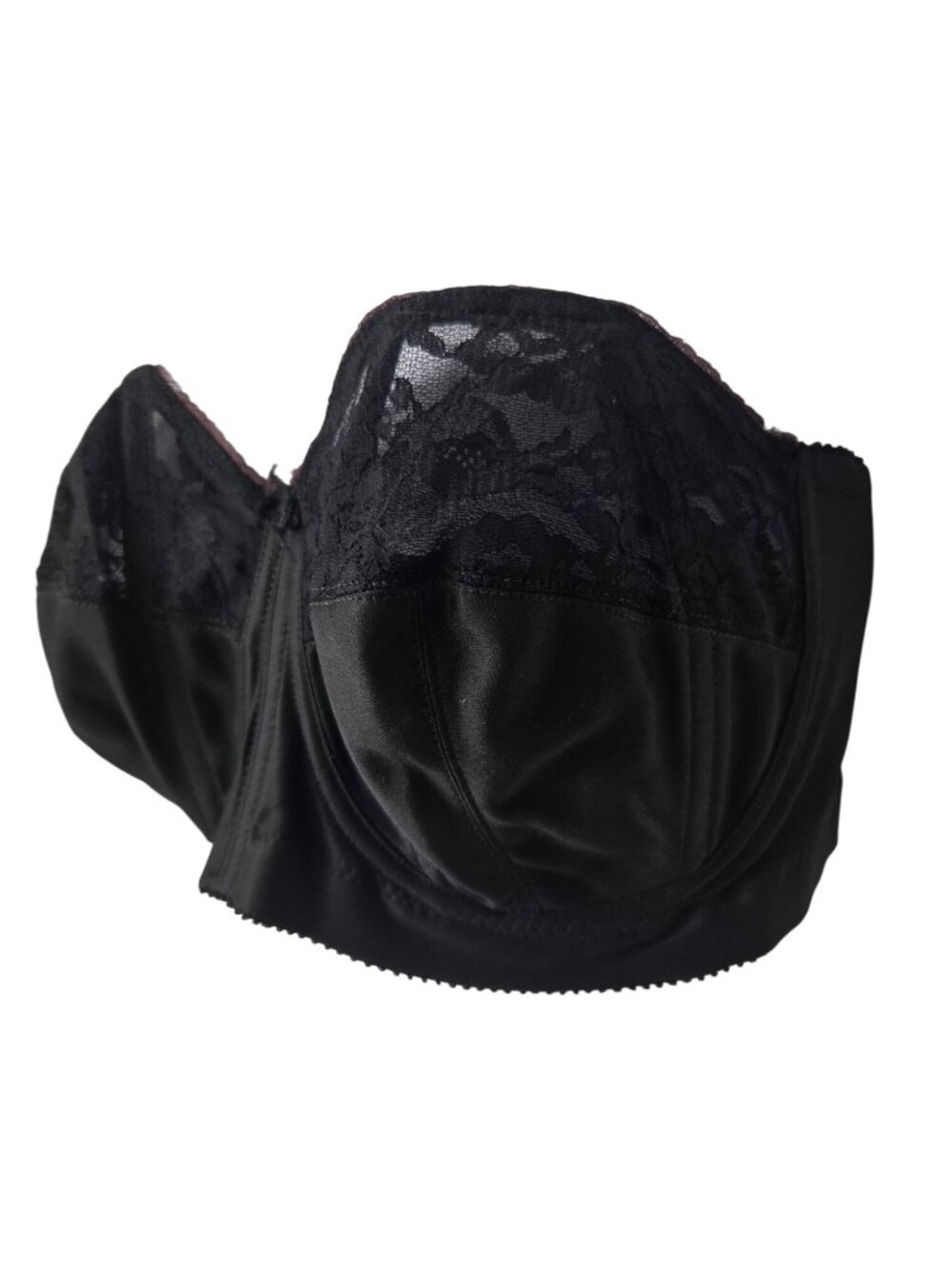 Goddess Vintage Strapless Bra Boned 38DD Black Lace Union USA